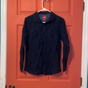 Black Jack Navy Button Up Shirt (Youth 14/16 Large)